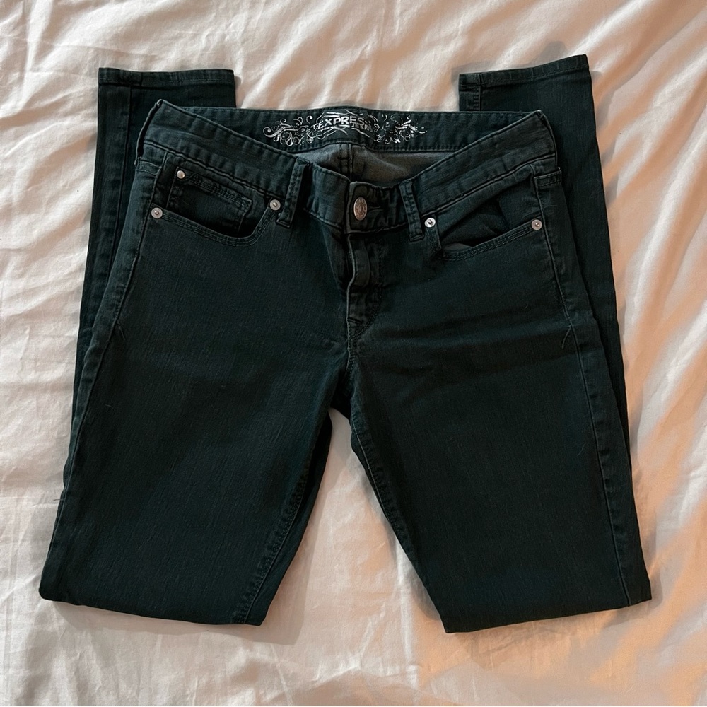 🔮 3/$5 🔮 Forest Green Express Skinny Jeans